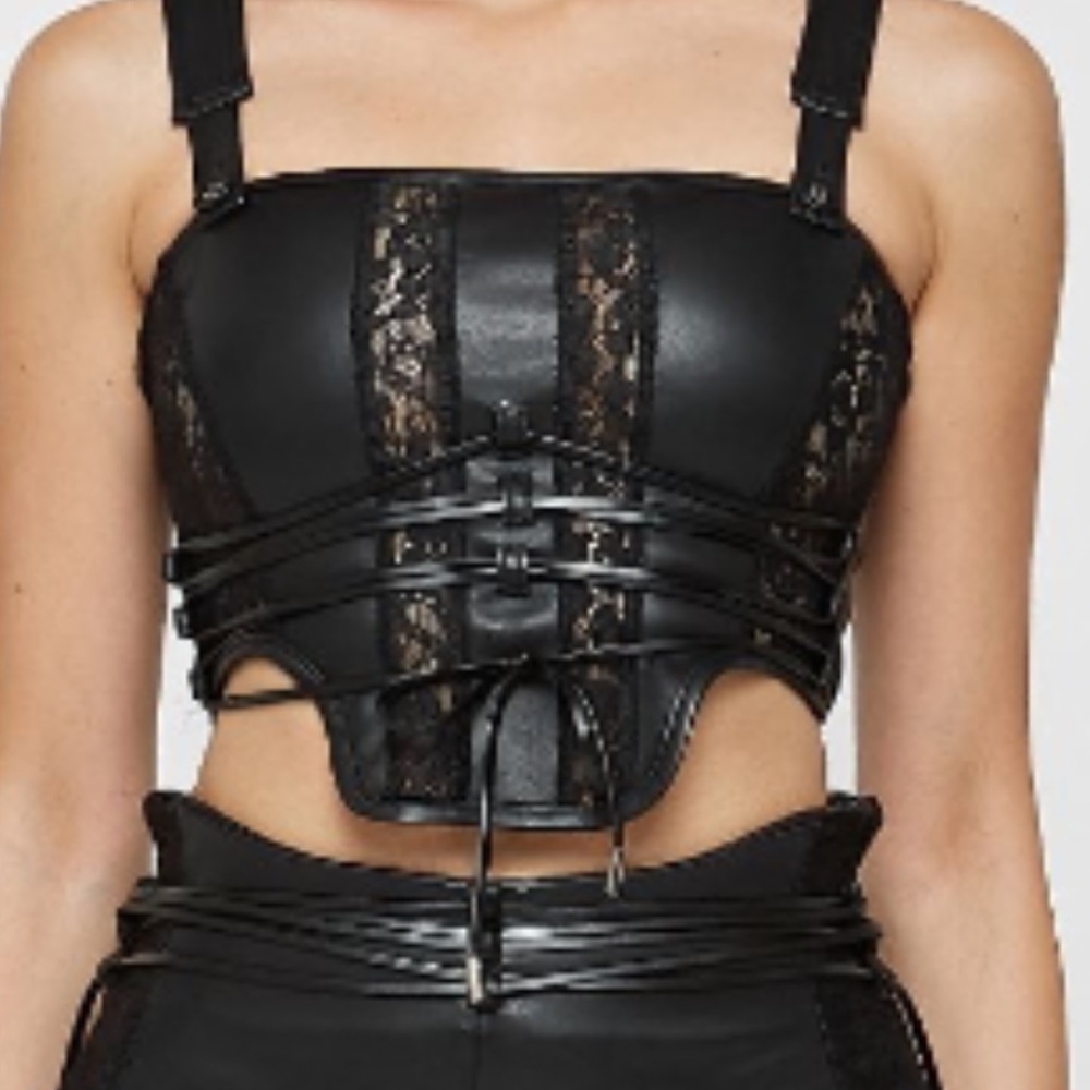 Never worn Maniere De Voir leather top